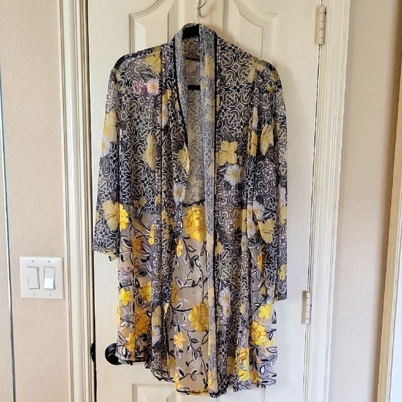 Ruby Rd Sheer Floral Duster - Picture 1 of 12